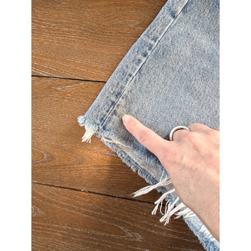 AGOLDE Stella High Rise Distressed Denim Shorts Womens Light Wash 26 - Picture 4 of 8